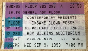 Insane Clown Posse Floor Ticket Stub Roy Wilkin Rivercentre St. Paul Sep 9, 1998 - Picture 1 of 3