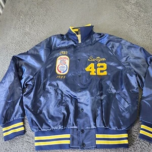 Vintage AAU Basketball Jacket Large blue Aristo Jac By Hilton Belleville made US - Picture 1 of 9