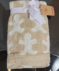 Set 2 asciugamani pan di zenzero asciugamani ospiti asciugamano o cucina marrone - Foto 1 di 5