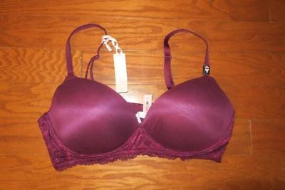 40D ❤️ SUJETADOR VICTORIA'S SECRET ❤️ DEMI FORRADO PÚRPURA AMOR ENFERMERÍA CÓMODO SATINADO Foto 1 de 4