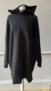 COS HOODED SWEATSHIRT DRESS SIZE XS/S MIDI LENGTH.BLACK.SIZE XS/S BNWT - Picture 1 of 12