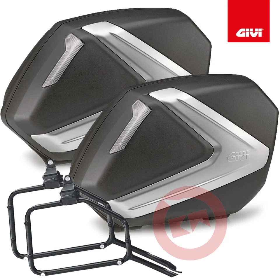 VALIGIE LATERALI GIVI V37NT + TELAIO PLX528 SUZUKI DL 1000 V-STROM 2002-2011 - Immagine 1 di 4