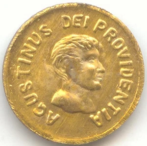 Mexico Gold Token, Agustinus Dei Providentia, 1822-1823 Constitut Imperator - Picture 1 of 2