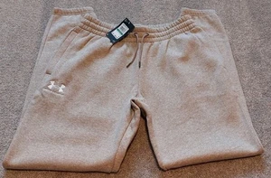 New! Under Armour Men's Size Large Tall Tan Fleece Jogger Pants - Picture 1 of 7