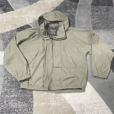 Simms GORE-TEX Paclite Jacket Mens XL Olive Green Hooded Waterproof Fishing Rain - Image 1 of 4
