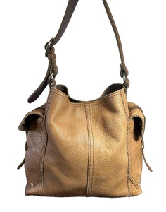 LUCKY BRAND Vintage Inspired Brown Soft Leather Hobo Shoulder Bag EUC - Picture 1 of 15