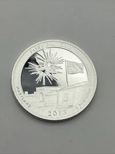 2013 S Fort McHenry 90% SILVER Deep Cameo "PROOF" Maryland ATB Quarter US Mint - Picture 1 of 5