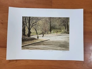 Seltene Harold Altman Lithographie Central Park Manhattan NYC Druck Gemälde Bleistift - Bild 1 von 10