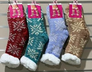 Calze sherpa donna moda Natale 1pr vacanze inverno antiscivolo calde tg 9-11 - Foto 1 di 12