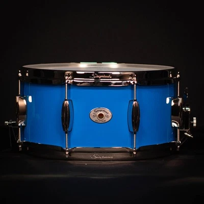 Slingerland 14 英寸 x 6.5 英寸工作室特大号小军鼓,月蓝带镍五金 — 第 1/4 张图片