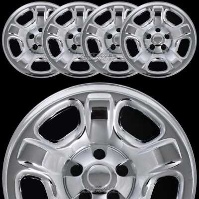 4 适合吉普自由人 2002 - 07 CHROME 16 英寸车轮皮肤轮毂盖轮胎盖钢圈 — 第 1/4 张图片