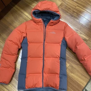 LL Bean 700 Daunen Puffer Mantel Damen XS Jacke Orange Winter Ski - Bild 1 von 10