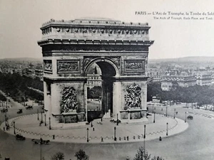 Arco del Triunfo y Plaza Etoile 1925, París, Francia. Fotografía panorámica antigua - Imagen 1 de 6