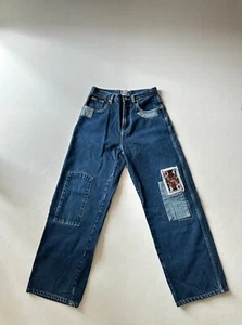 Y2K Platinum FUBU Fat Albert x The Junk Yard Gang Hip Hop Jeans Vintage (27x28) - Picture 1 of 8