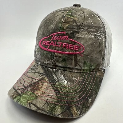 Team Realtree Hat Cap Camo Classic Logo Pink Accents Strapback Meshback One Size - Image 1 of 4
