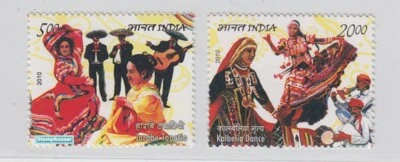 India 2010 India Mexico Joint Issue Music Musical Instruments Stamps set 2v MNH - Image 1 of 3