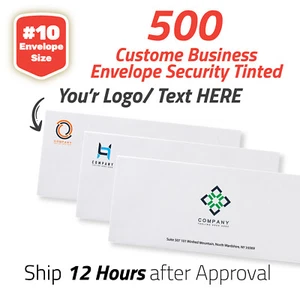 Sobres autosellantes tintados de seguridad impresos personalizados 500#10, personalizados con logotipo - Imagen 1 de 5