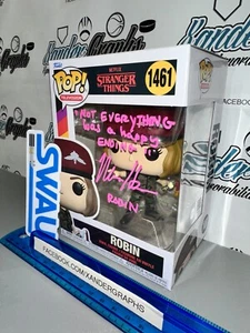 MAYA HAWKE ROBIN STRANGER THINGS 1461 SIGNED AUTOGRAPHED FUNKO POP-SWAU COA - Picture 1 of 8