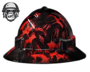 Custom Hydrographic Safety Hard Hat FURY RED PRO CHOICE WIDE BRIM - Picture 1 of 6