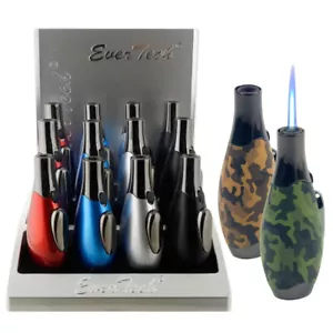 Single Jet Torch Lighter Adjustable Windproof Butane Refillable - Picture 1 of 9