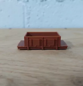 HOn30 KIT GONDOLA PORTA LATERALE 14 piedi. Senza camion/accoppiatori. OSSIDO ROSSO Stampa 3D. NUOVO! - Foto 1 di 4