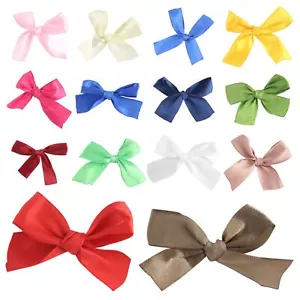 20mm Satin Ready Made Bows - Pack of 25! Craft Card! BUY 3 GET 1 FREE! - Picture 1 of 15