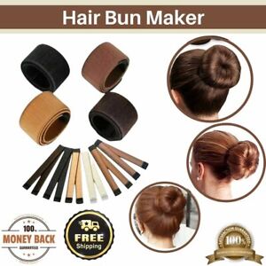 French Magic Donut Twist Hair Bun Maker DIY Bands Easy Styling Snap Tool Former