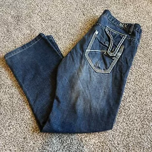 VTG Brooklyn Express Jeans Mens 36x31 Blue Baggy Loose Skater Y2K - Picture 1 of 17