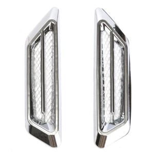 2Pcs Chrome Car Air Flow Fender Side Vent Sticker Trim Decor Accessories - Picture 1 of 9
