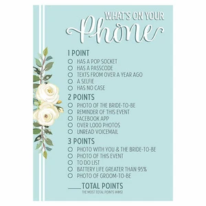 WhatÃ¯¿½S On Your Phone Bridal Shower Game, Toys, 12 Pieces - Picture 1 of 1