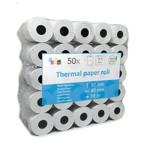 Lot de 50 rouleaux de papier thermique compatible TPE Ingenico iWL220 pour ca... - Afbeelding 1 van 4