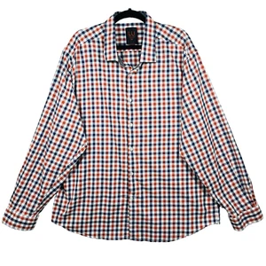 Linea Uomo Mens Plaid Shirt Size 4X Stretch Western Rodeo Cowboy Red White Blue - Picture 1 of 12