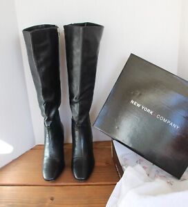 New York & Co. Isabelle BOOT sz 10 Womens Knee High Zip NEW Blk Faux Leather