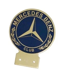 Vintage Heavy Brass Gold Finish Mercedes Benz Front Radiator Grill Flat Badge - Picture 1 of 5
