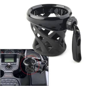 Motorcycle Black Handlebar Cup Holder Drink W/ Mesh Basket Mount For Harley CT - Picture 1 of 5