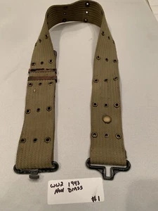1943 Pistol Belt Original Khaki Canvas Non Brass Fittings Due To War Shortage - Picture 1 of 2