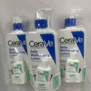 (3) CeraVe Tägliche Feuchtigkeitslotion mit Bonus Schaum Gesichtsreiniger 12oz - Bild 1 von 2