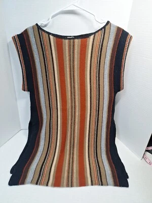 Chaleco Suéter De Colección Años 70, Its Pure Gould, Rayas, Mezcla Acrílica, Retro  Foto 1 de 4