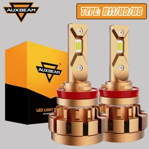 AUXBEAM H8 H11 H9 LED Headlight Low Beam Bulb Kit 52W 14000LM 6000K Bright White - Picture 1 of 12