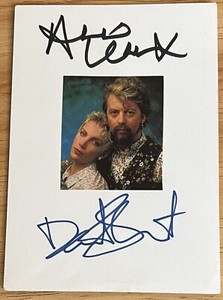 Eurythmics Annie Lennox & David Stewart Signed Autographed￼ signature ￼card 4x6