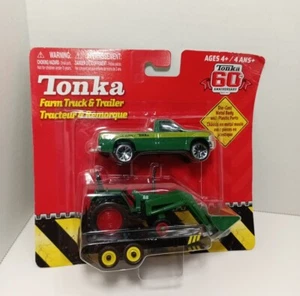 Tonka Die Cast Metal Tractor Supply Farm Truck and Bucket Loader Toy 2004 Hasbro - Picture 1 of 6