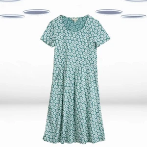 Ex Seasalt Women's Short Sleeve Fit & Flare Jersey Dress in Teal Green - Picture 1 of 6