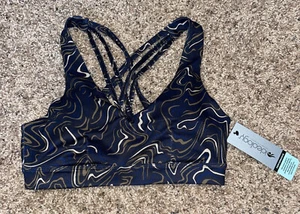 Damen Sport BH mittlerer Halt Marmor schwarz Größe X-Small - Bild 1 von 3