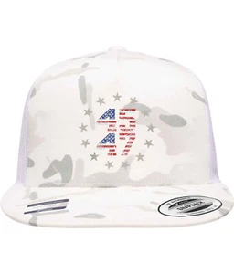 Trump Vance 2024 MAGA Never Surrender Fight Camo Eagle 45 47 Hat Trucker Cap - Picture 1 of 28