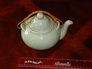 Chinese Longquan Green Glaze Celadon Lotus Leaf Koi fish, TEA POT PITCHER - Picture 1 of 6