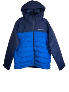 Columbia Giubbotto Uomo Grande Grand Trek Piumino con Cappuccio Blu/Navy 1864521 - Foto 1 di 11