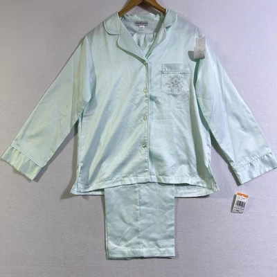 Miss Elaine Women's S Seafoam Green Poly/Cotton 2 Piece Pajama Set New Soft Cozy - Image 1 of 4
