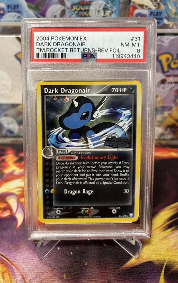 PSA 8 Dark Dragonair 31/109 EX Team Rocket Returns Reverse Holo Pokemon 2004 - Image 1 of 3