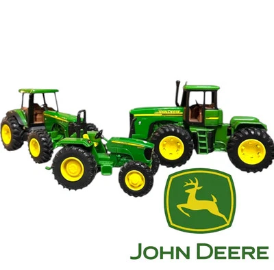 John Deere Licensed 1:32 Scale Tractor Lot Set of 3 Diecast Farm Vehicles - Image 1 of 4