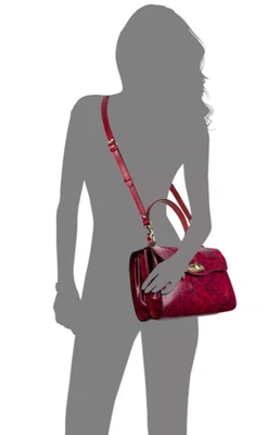 PATRICIA NASH ALEXANDRIA LEATHER SATCHEL CROSSBODY BAG NWT ETCHED ROSES $269 - Image 1 of 4